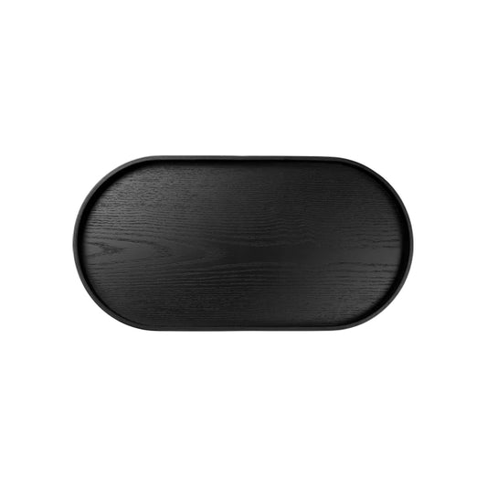 ASA Wood Oval Tray Black Matte