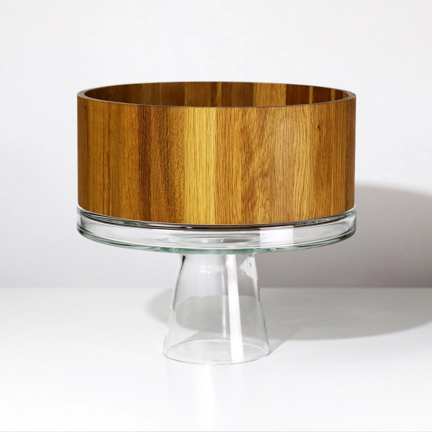 Wooden Bowl & Glass Stand L