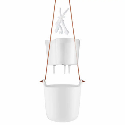 Selfwatering pots hanging Clay white