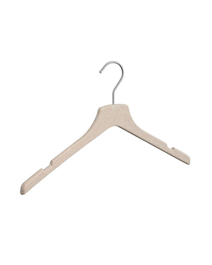 A beige wooden hanger from the NATURALE collection with a smooth surface.