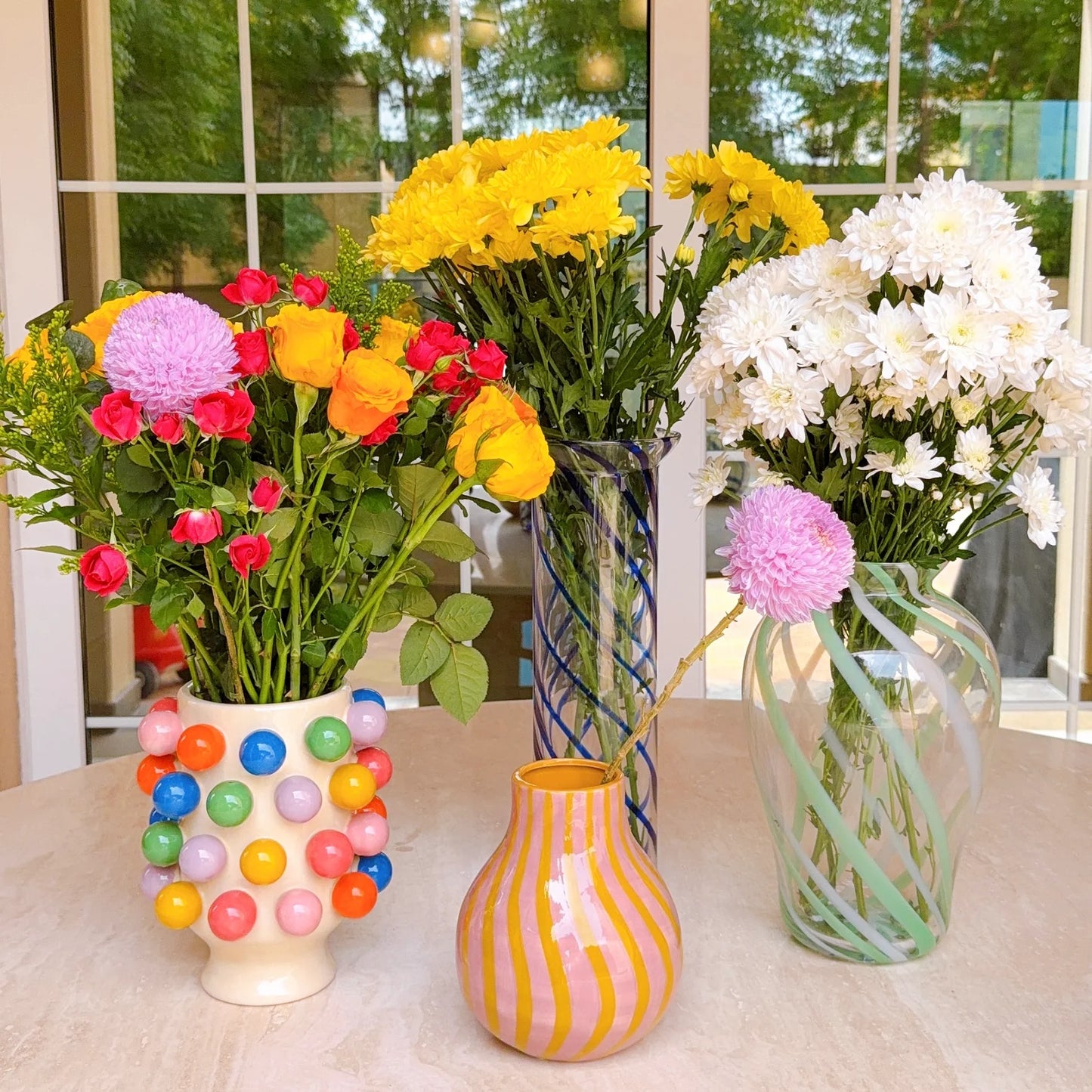 Vase Glass Yogu Spiral