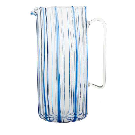 Serlio Loos Blue Stripe Glass Pitcher