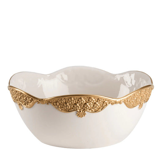 Caterina Medium White & Gold Bowl