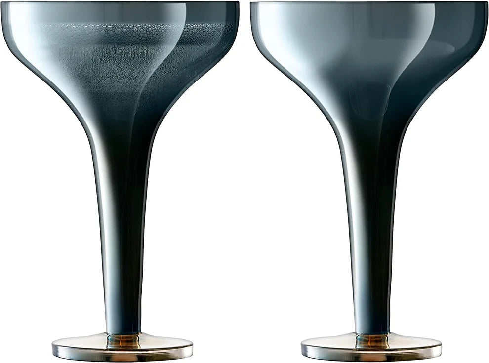 Epoque Champagne Saucer 150ml Sapphire/Lustre x 2