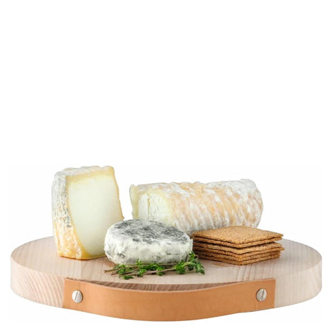 W114-01-250 Utility Board Ash & Leather Handle Ø25cm *