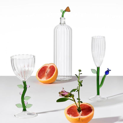 Optical Flute Glass - Flower