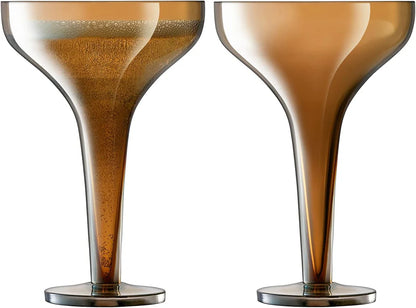 Epoque Champagne Saucer 150ml Amber/Lustre x 2