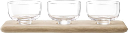 Trio Bowl Set & Oak Base