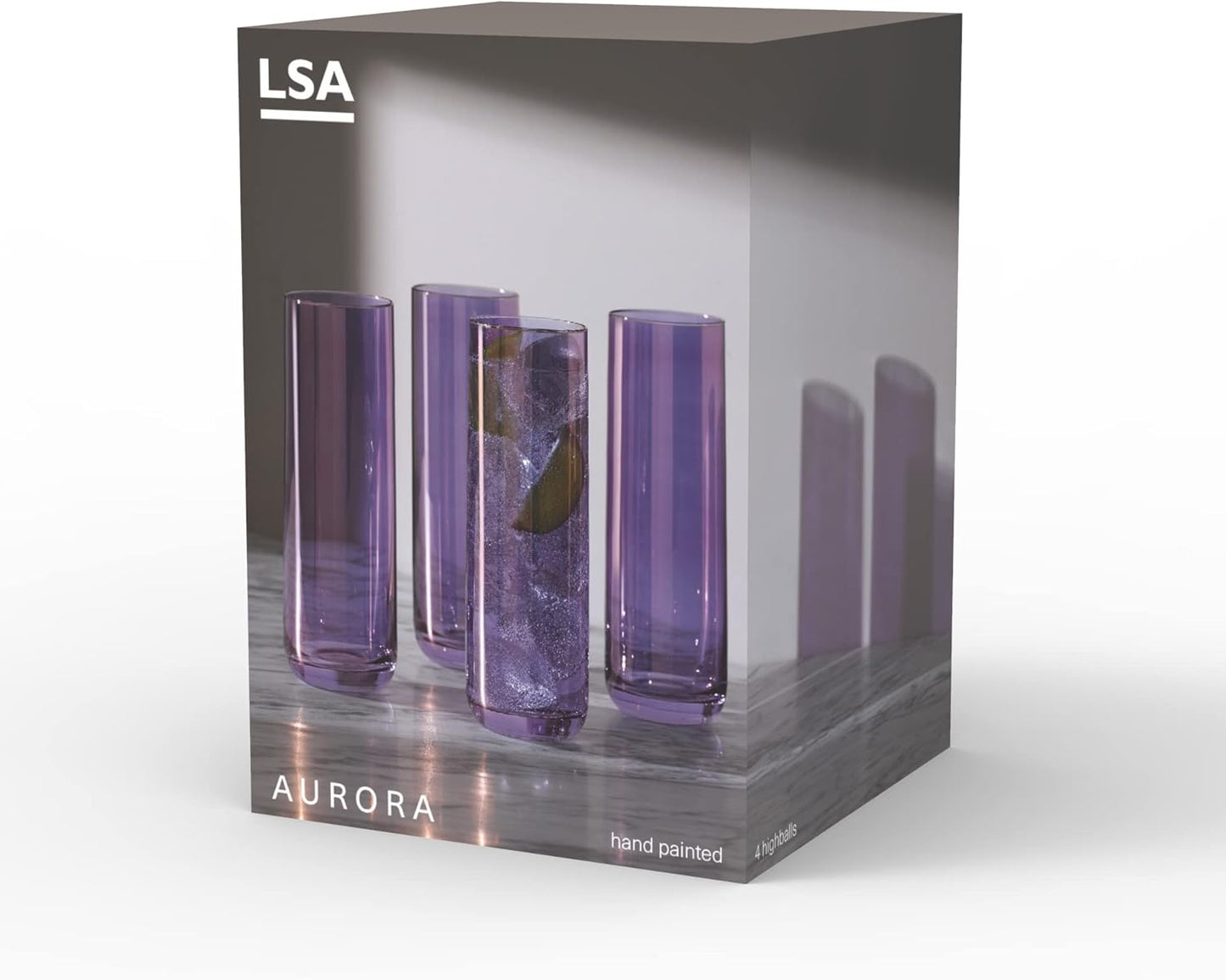 Aurora Highball 420ml Polar Violet x 4