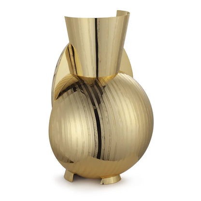 Lumaca Ridged Golden Vase