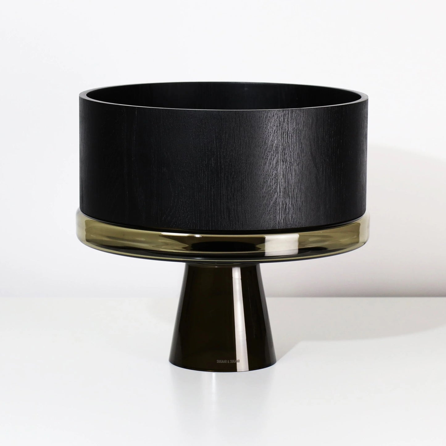 Wooden Bowl & Glass Stand L