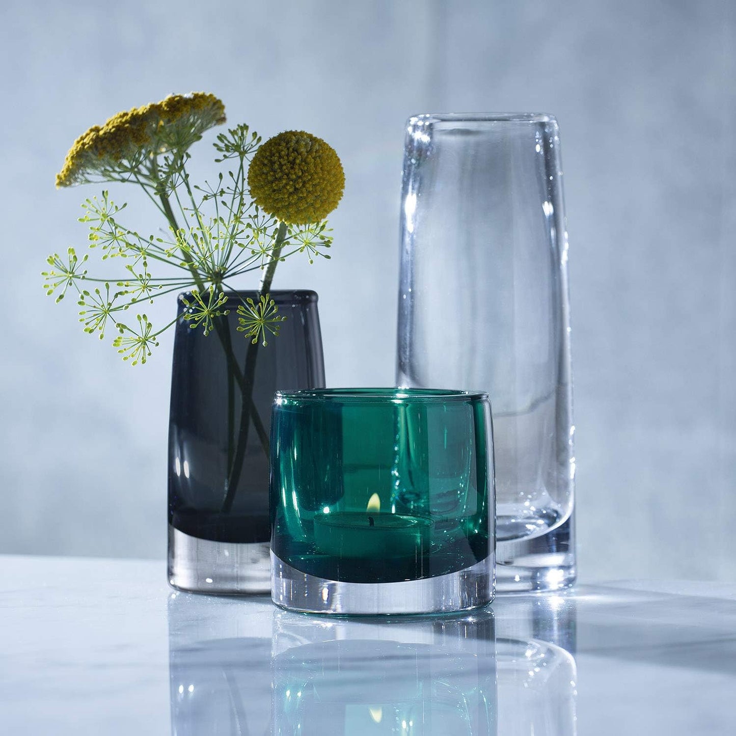 Stems Bud Vase H6.25in Marine Green