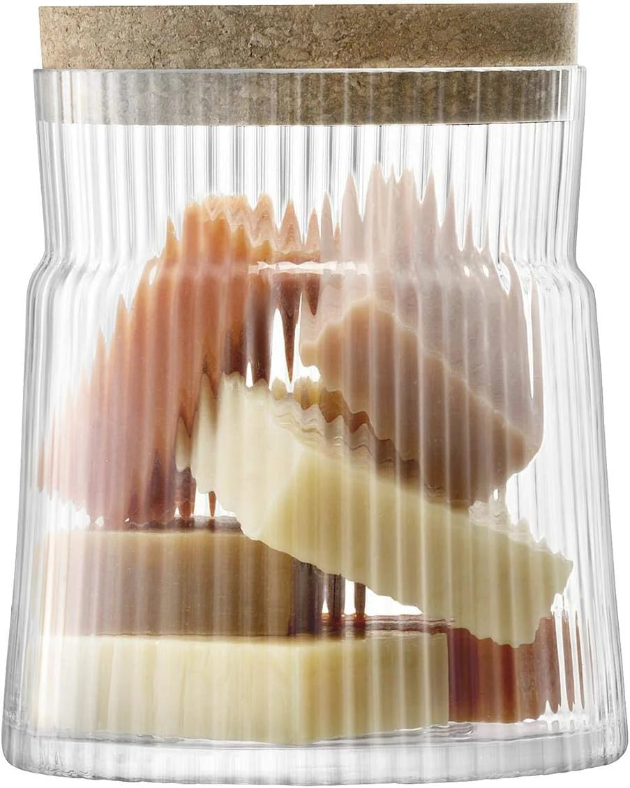 Gio Line Container & Cork Stopper H12.5cm Clear