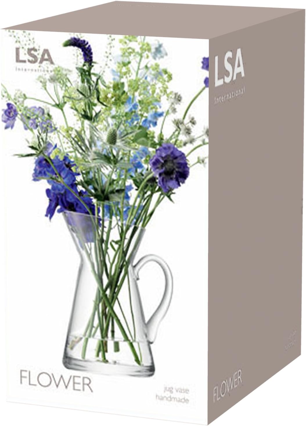 Flower Jug Vase H26cm Clear