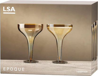 Epoque Champagne Saucer 150ml Amber/Lustre x 2