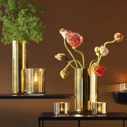 Chevron Tealight Holder Gold Set of 4