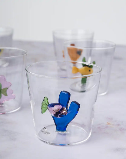 Marine Tumbler - Pink Fish & Blue Seaweed