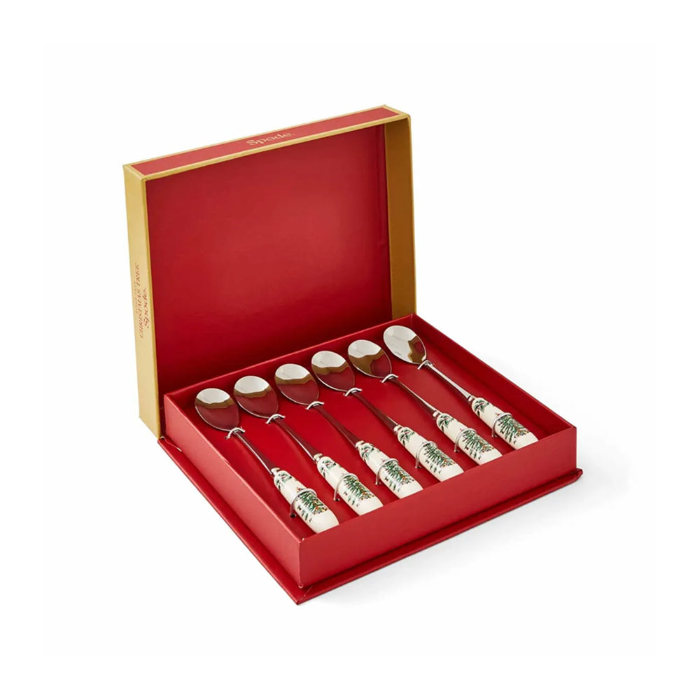 Spode Christmas Tree Teaspoons, Set of 6