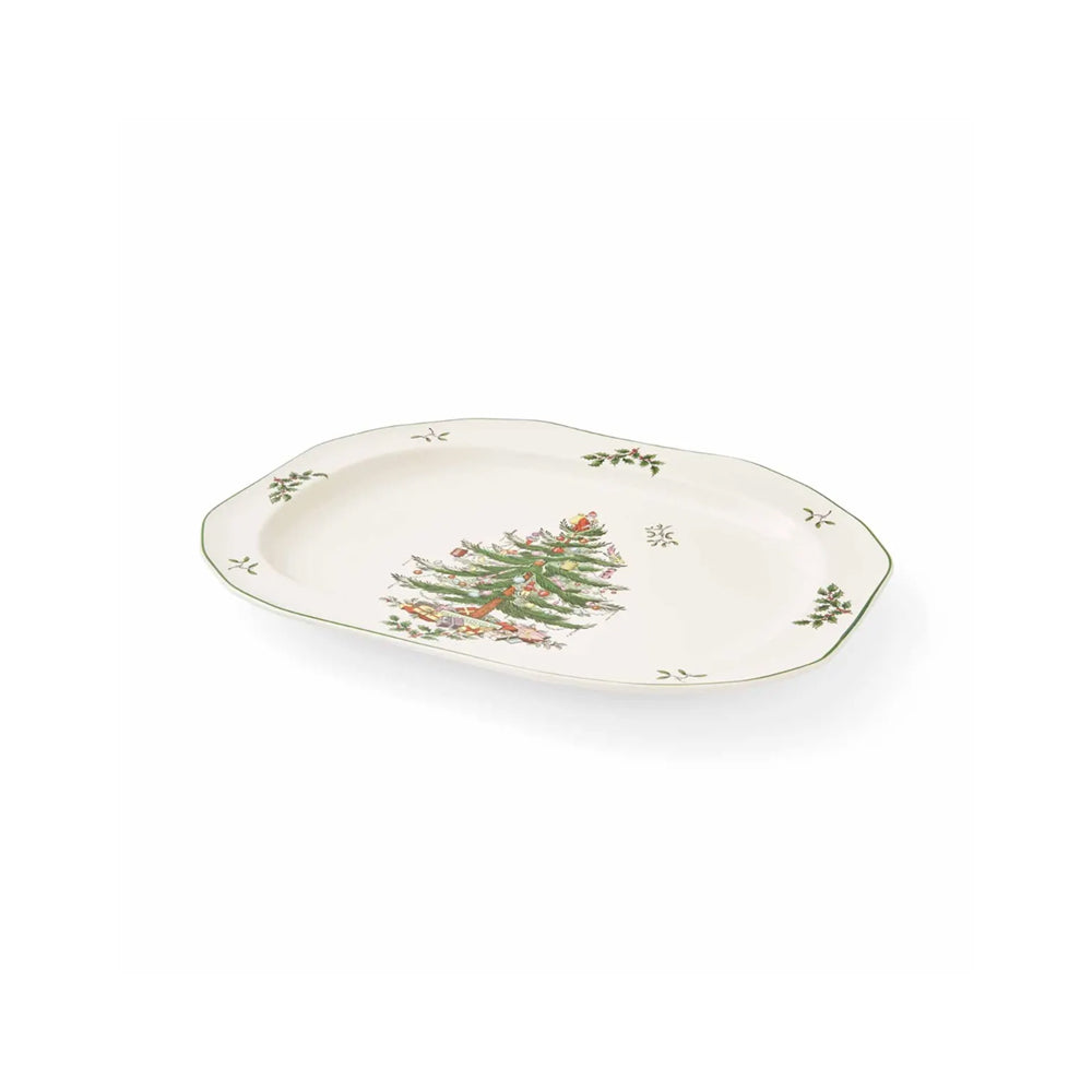 Spode Christmas Tree Sculpted Oval Platter