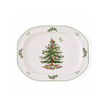 Spode Christmas Tree Sculpted Oval Platter