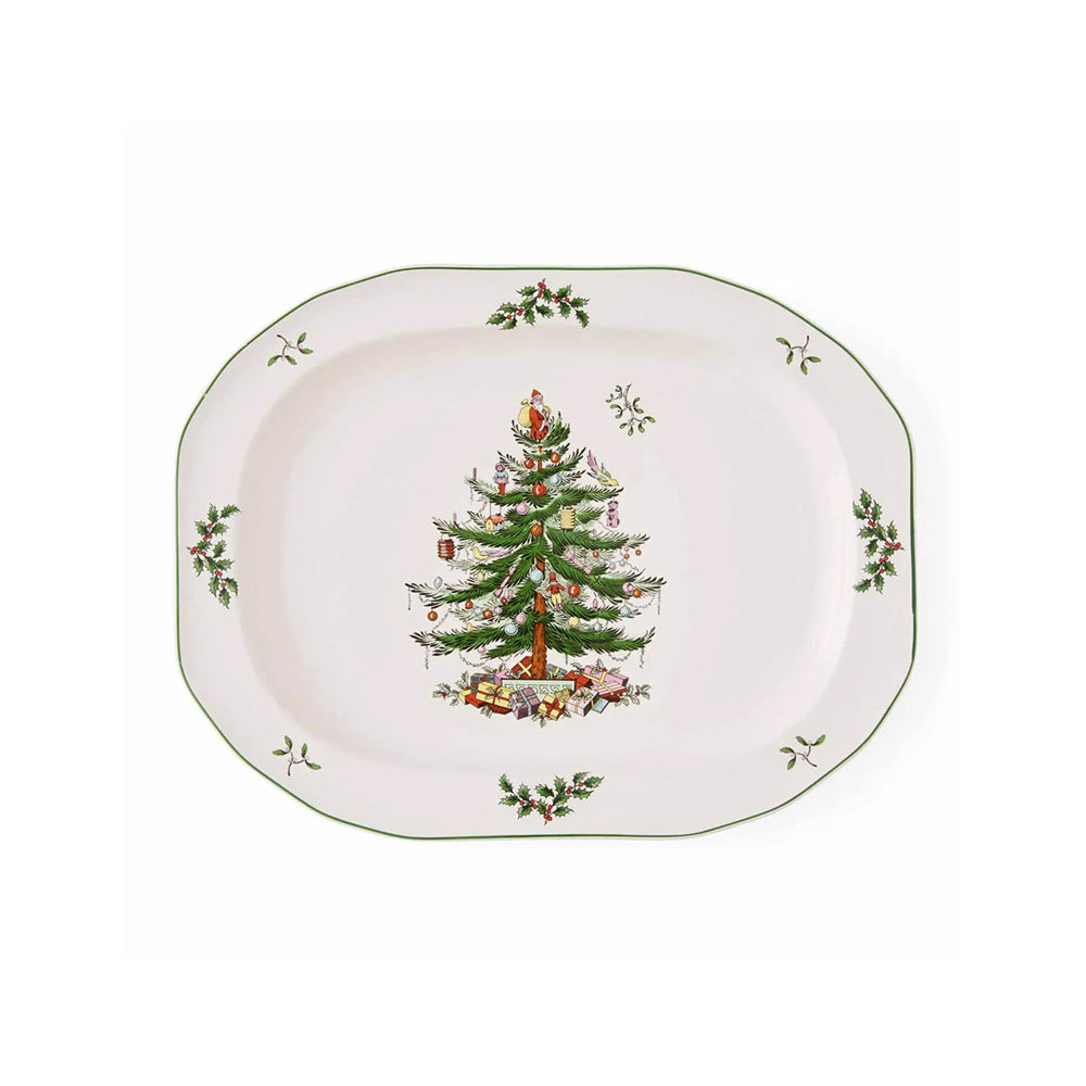 Spode Christmas Tree Sculpted Oval Platter