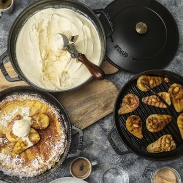 Stackable Cast Iron Cookware, Set of 3