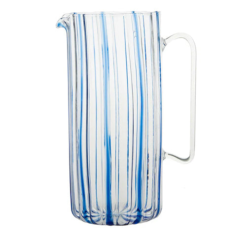Serlio Loos Blue Stripe Glass Pitcher