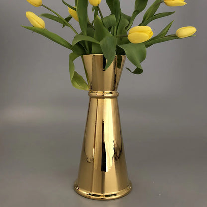 Ginza Jigger Brass Terracotta Flower Vase