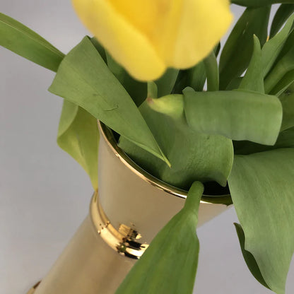 Ginza Jigger Brass Terracotta Flower Vase