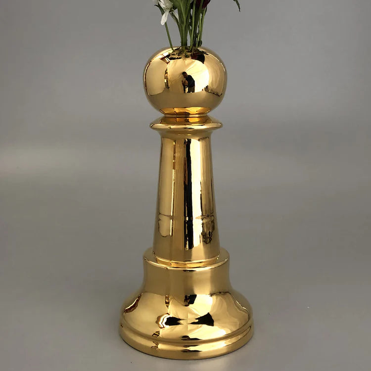 Pedone Brass Pawn Flower Vase