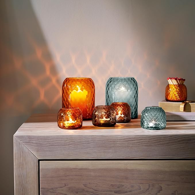 Dapple Tealight Holder  Earth Brown