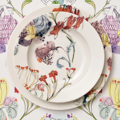 Set of 2 Grandma's Garden Soup Plates