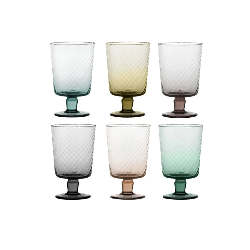 Set of 6 Torsè Multicolor Stem Glasses