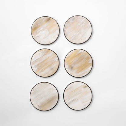 Natural Horn Coasters 6 pcs