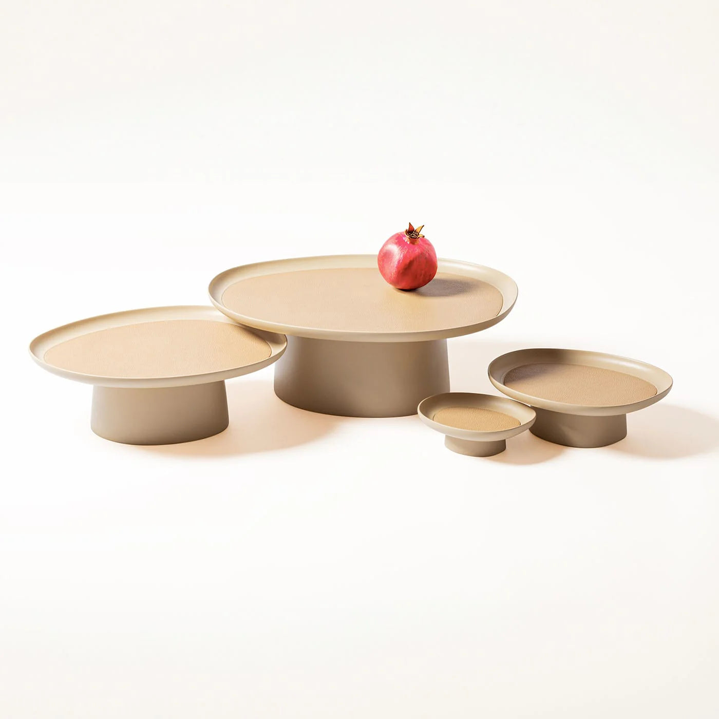 Maris Large Round Beige Raised Tray