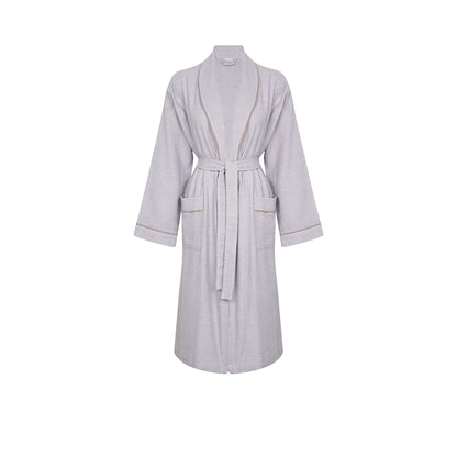 Acqua Bathrobe Men-Light gray robe on a white background
