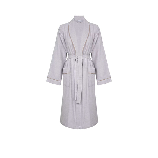 Acqua Bathrobe Men-Light gray robe on a white background