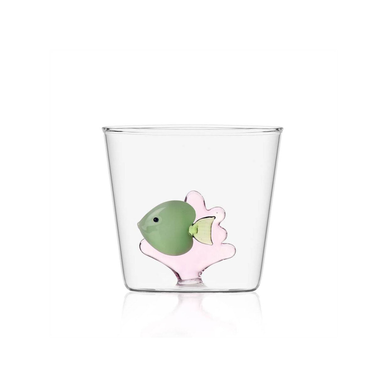 Tumbler green fish - pink seaweed