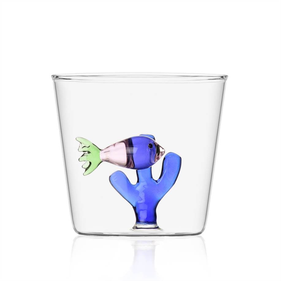 Marine Tumbler - Pink Fish & Blue Seaweed
