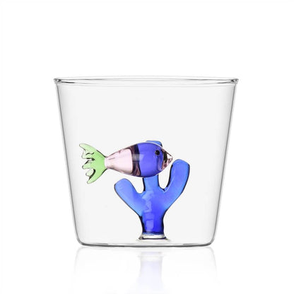 Marine Tumbler - Pink Fish & Blue Seaweed