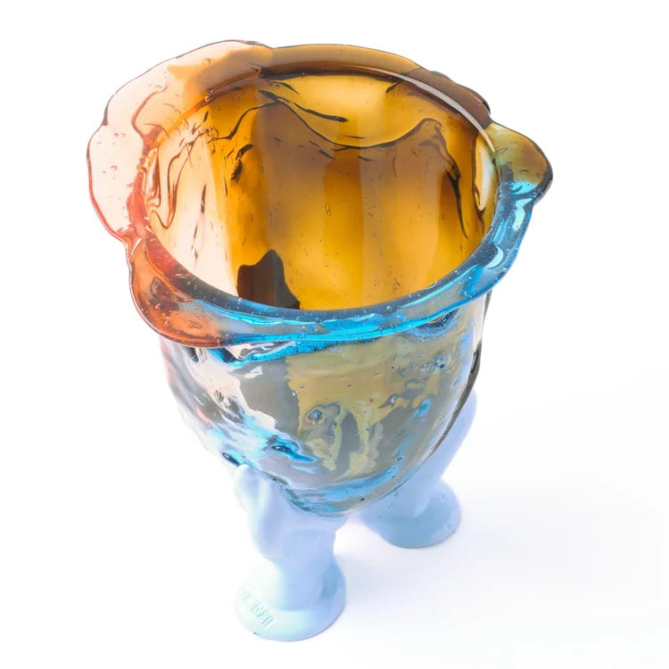 Amazonia Vase - Light Ruby, Light Blue, Brown, Pastel Blue