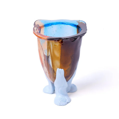 Amazonia Vase - Light Ruby, Light Blue, Brown, Pastel Blue