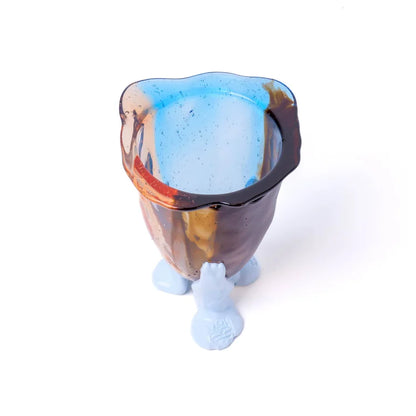 Amazonia Vase - Light Ruby, Light Blue, Brown, Pastel Blue