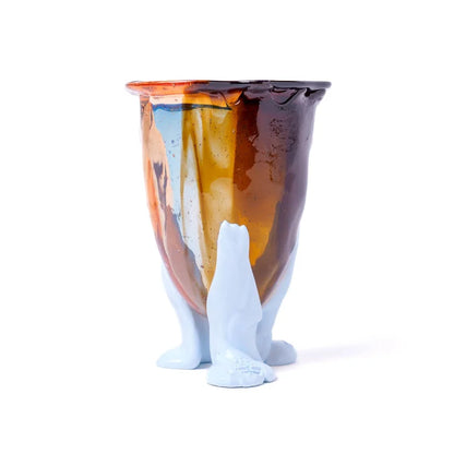 Amazonia Vase - Light Ruby, Light Blue, Brown, Pastel Blue