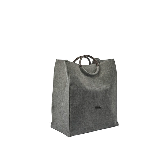 Aquanova Jada Laundry basket-bathroom accessories-Gray tote bag on a white background