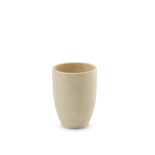 Aquanova Luxor Toothbrush holder-Beige ceramic cup on a white background