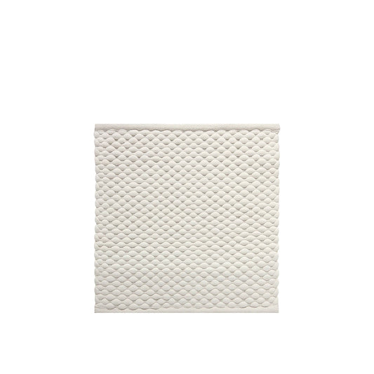 Aquanova Maks Bath mat-Textured white quilt on a white background