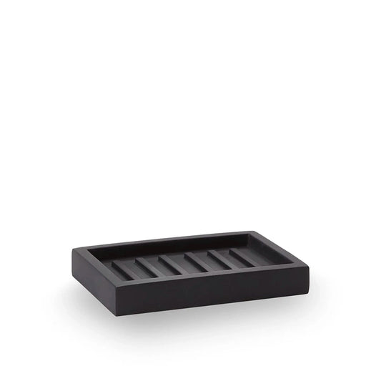 Aquanova Moon Soap dish-Black jewelry tray on a white background