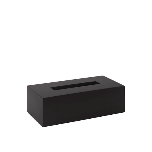 Aquanova Moon Tissue Holder-Black rectangular tissue box on a white background