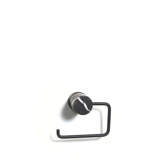 Aquanova Nero Wall mounted toilet paper holder-Black metal toilet paper holder on a white background